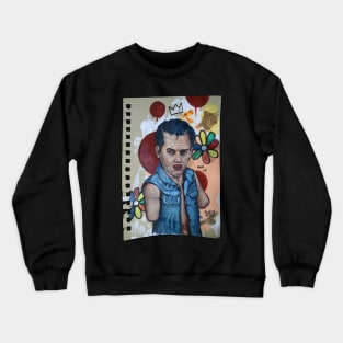 Tom Curse | Weird Florida Man Greeting | Duck Acid | Bad Hero Portrait Lowbrow Pop Surreal Art | Youtube Star | Mini Masterpieces | Original Oil Painting By Tyler Tilley Crewneck Sweatshirt